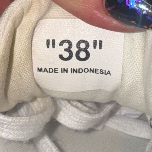 EUC IN BOX OFF WHITE Vulcanized canvas white & green Low White sneakers sz 38 - Picture 11 of 12